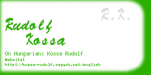 rudolf kossa business card